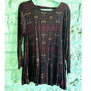 Long sleeve Open Back Boho Top
